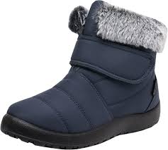 Doposci Donna Impermeabili con Pelo - Scarpe Calde da Neve