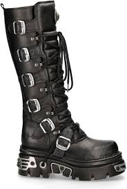 Stivali Donna Metal Rock Punk con Zip